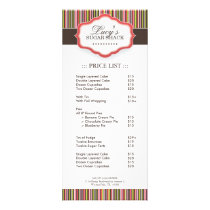 Bakery Price List Rack Card
