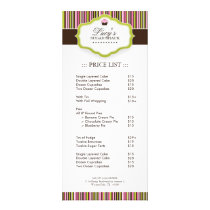 Bakery Price List Rack Card Template