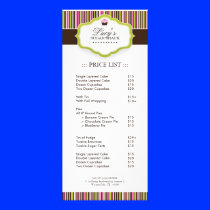 Bakery Price List Rack Card Template