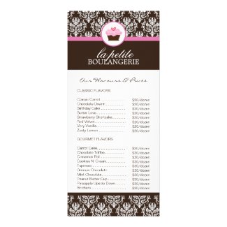 Bakery Price List rackcard