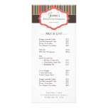 Bakery Price List Custom Rack Card
