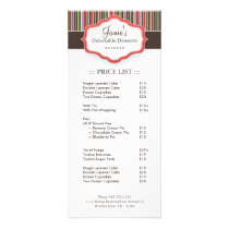 Bakery Price List Custom Rack Card