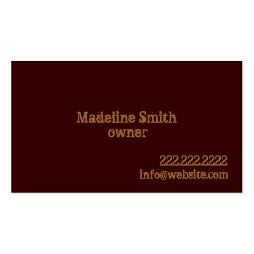 Bakery professional business card (back side)