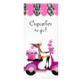 Bakery Rack Card Cupcake Scooter Pink Zebra