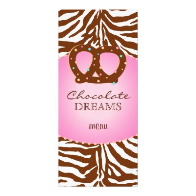 Bakery Rack Card Pretzel Pink Chocolate Brown by BestCards