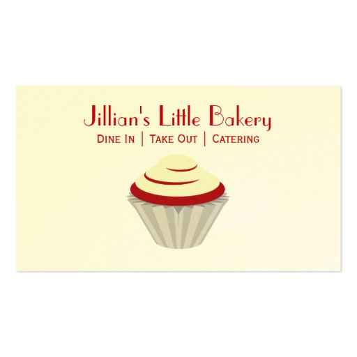 Bakery Red Velvet Cupcake Business Card (front side)