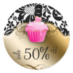Bakery Stickers Cupcake Floral Caramel Pink