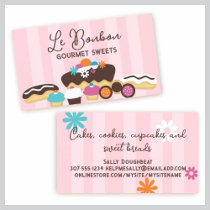 Bakery sweets cake cupcakes eclairs cookies bus... business cards