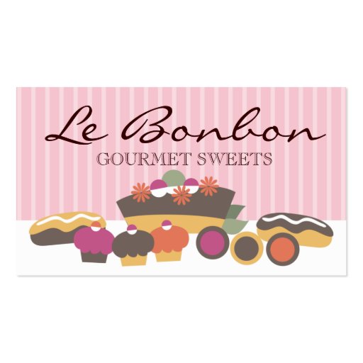 Bakery sweets cake cupcakes eclairs cookies bus... business cards (front side)