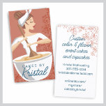 Bakery woman baking mixing bowl business cards