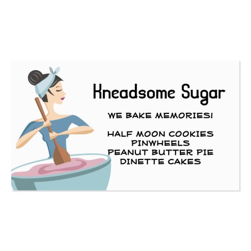 Bakery woman baking mixing bowl business cards (front side)