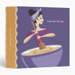 Bakery woman baking mixing bowl recipe binder