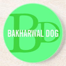 Bakharwal Dog Monogram Design Beverage Coasters