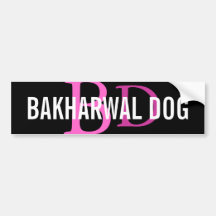 Bakharwal Dog Monogram Design Bumper Stickers