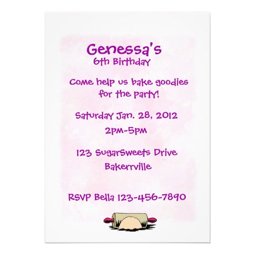 Baking Birthday Party Announcements