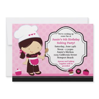 Baking Birthday Party Invitation invitation