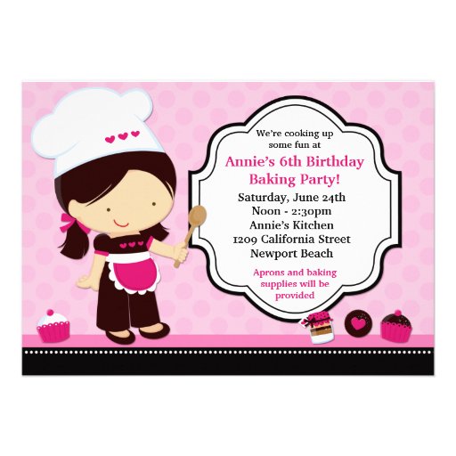 Baking Birthday Party Invitation