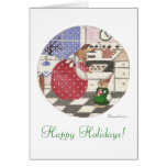 baking bunny Happy Holidays! Card