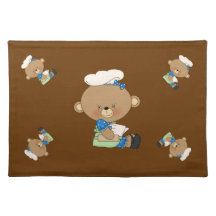 Baking Chef Baker Bear With Rolling Pin Placemat