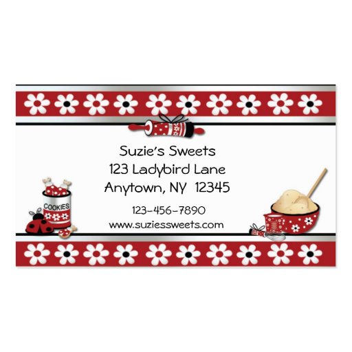 Baking Cookies Business Card (front side)