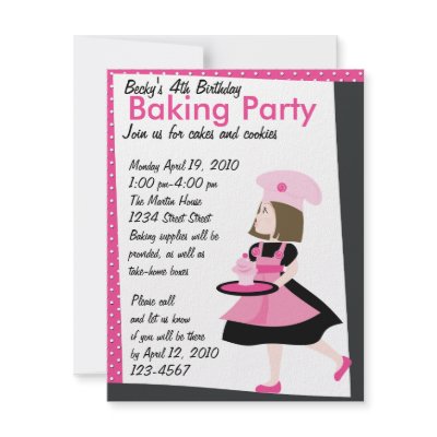 Baking Cutie Personalized Invites by trennea