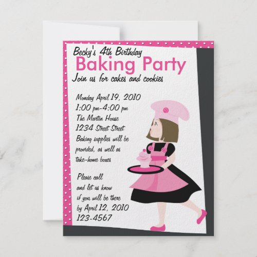 Baking Cutie Personalized Invites