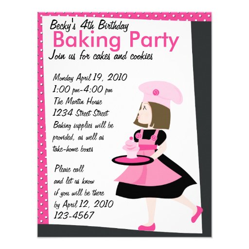 Baking Cutie Personalized Invites