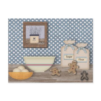 Baking Gingerbread Men Recipe Card postcard