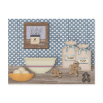 Baking Gingerbread Men Recipe Card Post Card