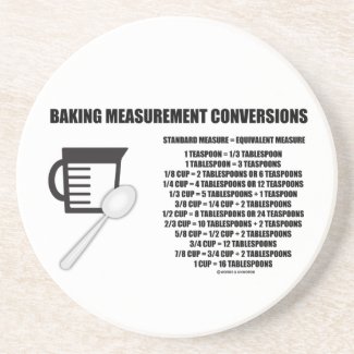 Baking Measurement Conversions (Measure) Beverage Coasters
