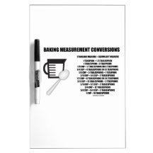 Baking Measurement Conversions (Measure) Dry Erase Board