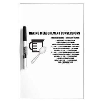 Baking Measurement Conversions (Measure) Dry Erase Board