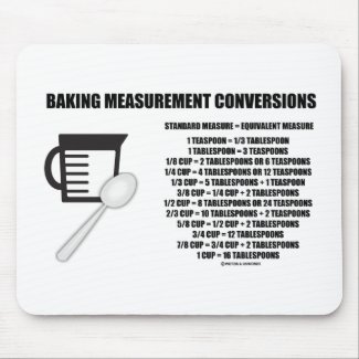 Baking Measurement Conversions (Measure) Mousepads