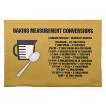 Baking Measurement Conversions (Measure) Placemat