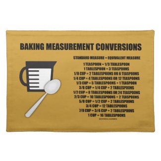 Baking Measurement Conversions (Measure) Placemat