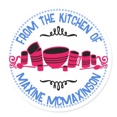 baking mixing bowl cannisters kitchen gift tag ... sticker by chefcateringbizcards