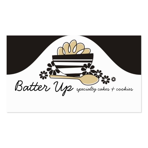 Baking mixing bowl dough batter baker biz cards business card (front side)