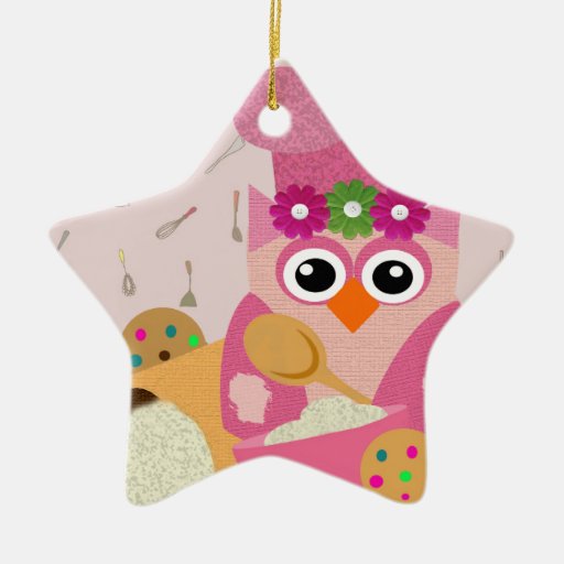 baking owl christmas ornament zazzle baking owl christmas ornament zazzle