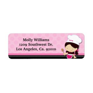 Baking Party Return Address Labels label