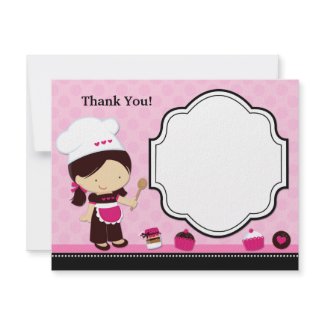 Baking Party Thank You Card invitation