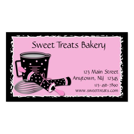 Baking Polka Dots Business Card Templates (front side)