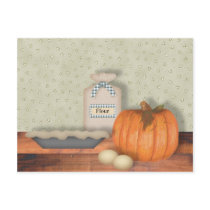 Baking Pumpkin Pie Recipe Card postcards