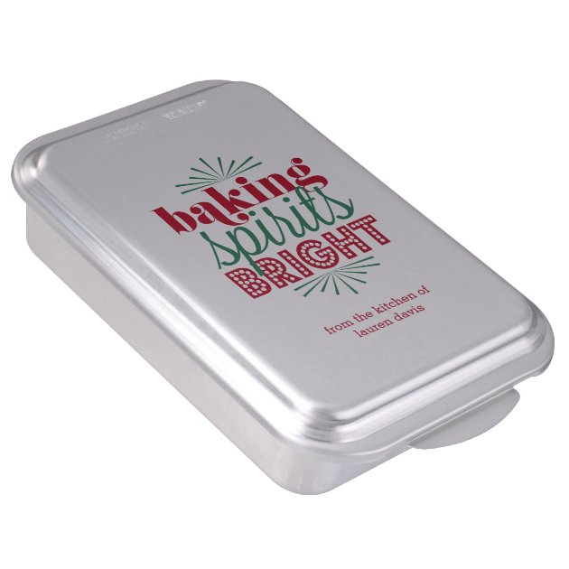 Baking Spirits Bright Festive Red & Green Holiday Cake Pan-3