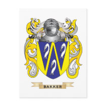 Bakker Coat of Arms (Family Crest) Postcard