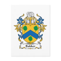 Bakker Family Crest Postcards