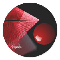 "Balance" Abstract Art (red & black) Sticker