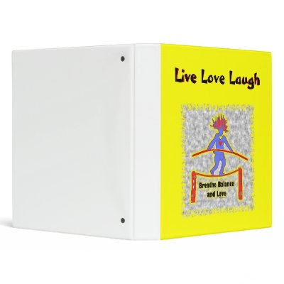 Balance Breath & Love On Gray 3 Ring Binders by thatwhichisgood