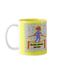 Balance Breath & Love On Gray Coffee Mugs