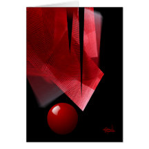 Balance red & black abstract greeting cards