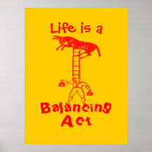 Balancing a Living Donkey ~ COLOR CHANGE 53X40 Posters